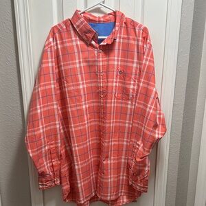 Southern Tidr 🐟 Orange Plaid Button-Up Shirt
